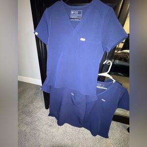 Figs Navy Blue Catarina Medical Scrub Three Scrub top lot XSP SET of 3